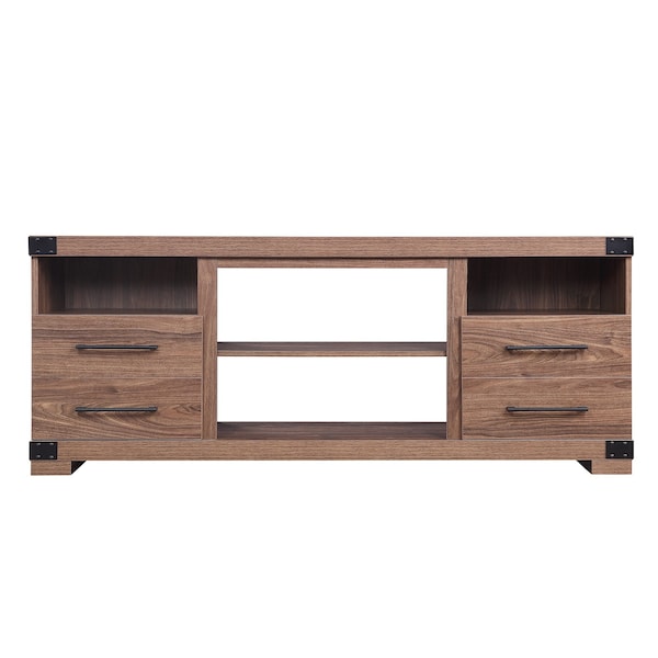 Manhattan Comfort Richmond 60" TV Stand with 2 Drawers and 4 Shelves in Brown TVFP1-BR - main